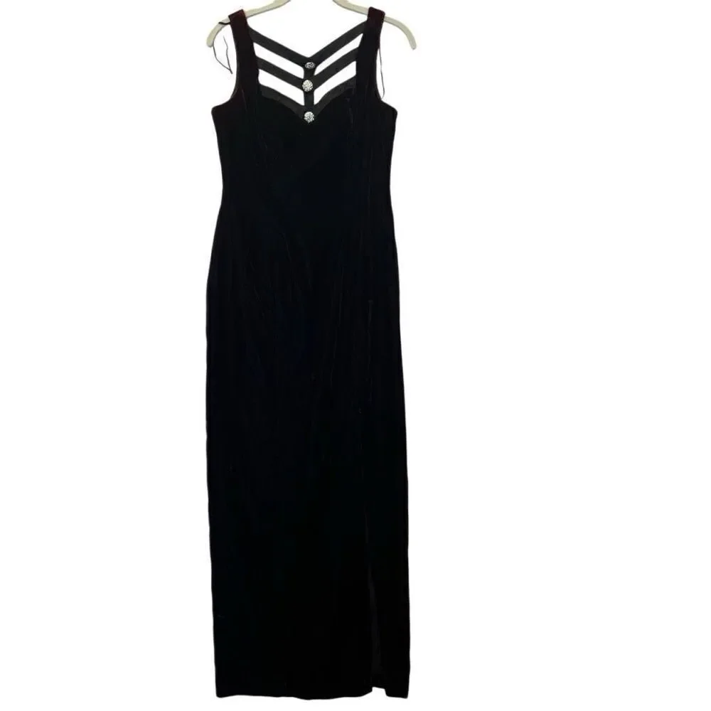 90’s Vintage De Laru Linda Bernell Velvet Gown Burgundy Sz. 9/10